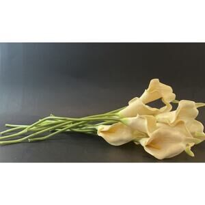 14 Faux Calla Lily Ivory Flowers Wedding Bouquet Artificial Real Touch Latex